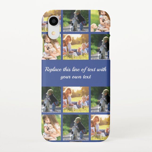 Funda Para iPhone Personalizar el collage de fotografías y el texto (Reverso)