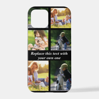 Funda Para iPhone 12 Pro Personalizar el collage de fotos y el Funda de tex