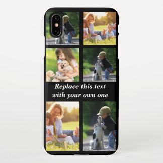 Funda Para iPhone XS Max Personalizar el collage de fotos y el Funda de tex