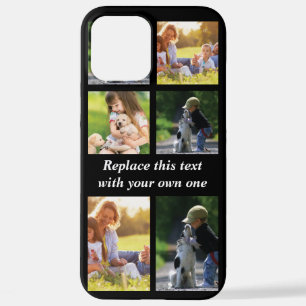 Funda Para iPhone 12 Pro Max Personalizar el collage de fotos y el Funda de tex
