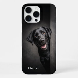 Funda Para iPhone 16 Pro Max Personalized Black Lab Portrait