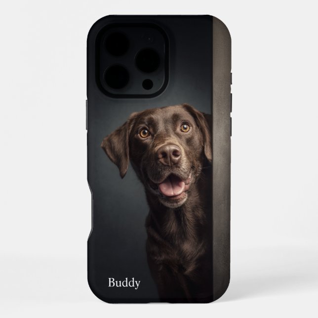 Funda Para iPhone Personalized Chocolate Lab Portrait (Reverso )
