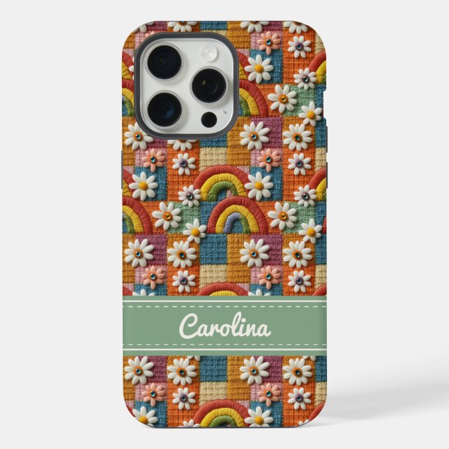 Funda Para iPhone Personalized Embroidered Rainbow Phone Case (Reverso )