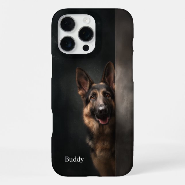 Funda Para iPhone Personalized German Shepherd Portrait (Reverso )