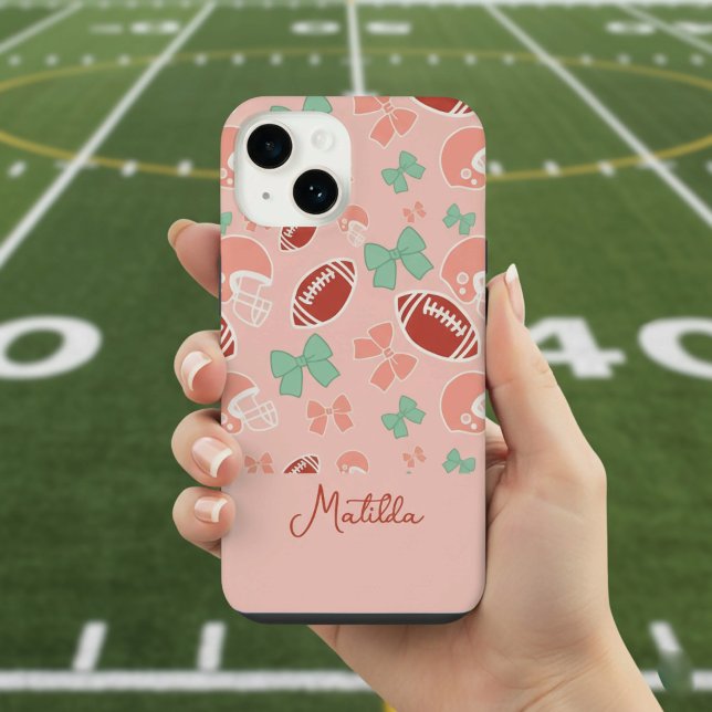Funda Para iPhone Personalized Girly Football Bow Pattern Phone Case (Subido por el creador)