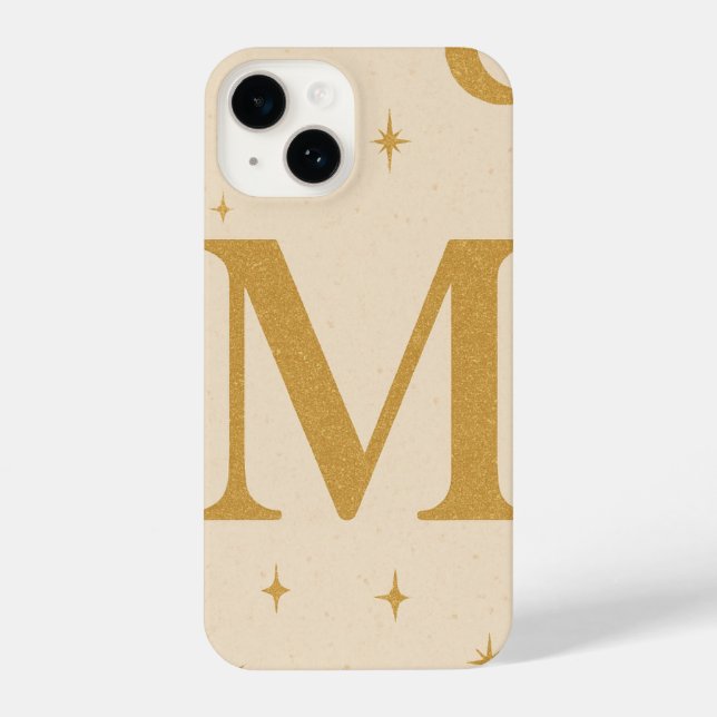 Funda Para iPhone Personalized M Initial Star Phone Case – Cute Whit (Reverso )