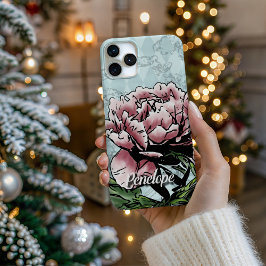 Funda Para iPhone 16 Pro Personalized Mixed Media Peony - Phone Case