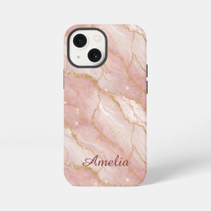 Funda Para iPhone 13 Mini Personalized Modern Rose Quartz Marble Gold