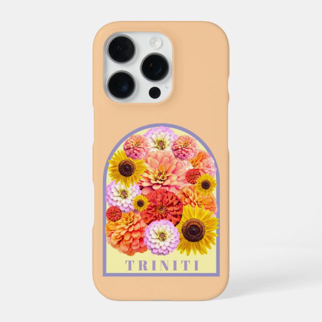 Funda Para iPhone  Personalized Name Arch Floral  (Reverso)