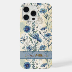Personalized Name Blue Wildflowers