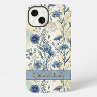Personalized Name Blue Wildflowers
