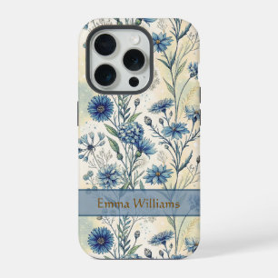 Personalized Name Blue Wildflowers