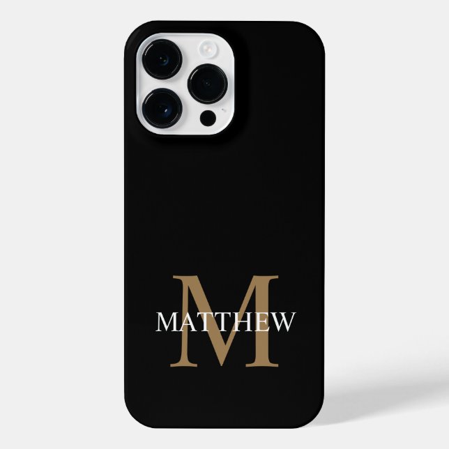 Funda Para iPhone Personalized Name Monogram Black (Reverso)