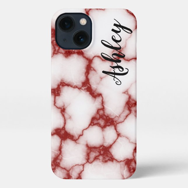 Funda Para iPhone Personalized red marbled - (Reverso )