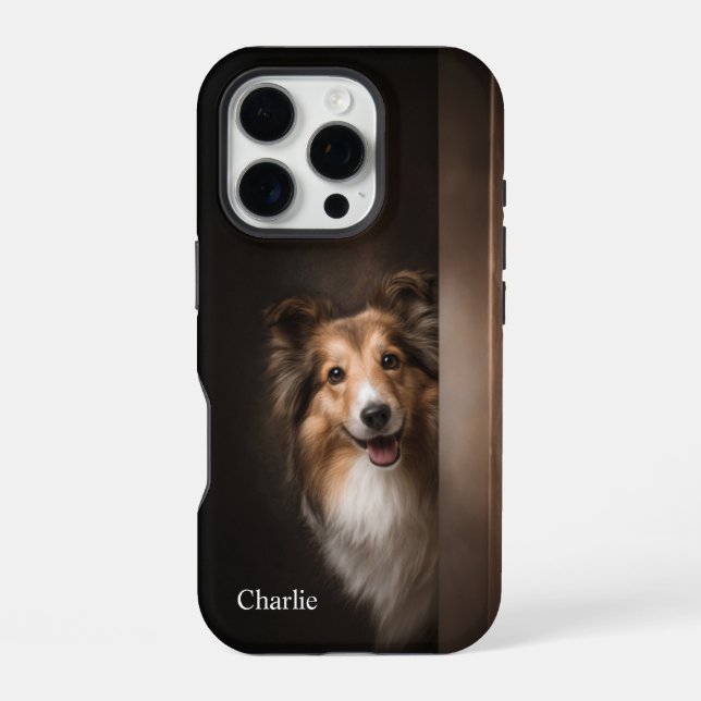 Funda Para iPhone Personalized Sable Sheltie Portrait (Reverso )