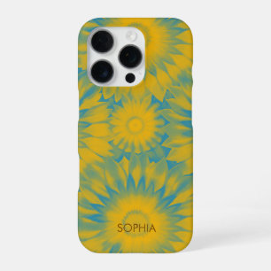 Funda Para iPhone 16 Pro Personalized Vibrant Sunflower Tie-Dye Art