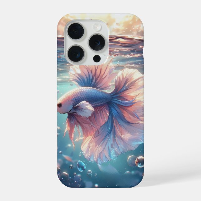 Funda Para iPhone Pescado de betta de halfmoon con estilo anime (Reverso )