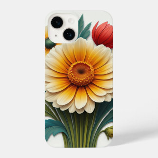 Funda Para iPhone 14 Pétalos de aguja: Fantasía floral 4D