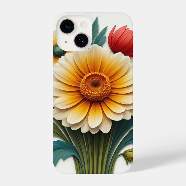 Funda Para iPhone Pétalos de aguja: Fantasía floral 4D (Reverso )
