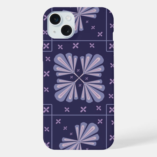 Funda Para iPhone Pétalos de Flor Geométrica Patrón de Repetición Ab (Reverso )
