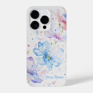 Funda Para iPhone 14 Pro Pétalos de flores con nombre