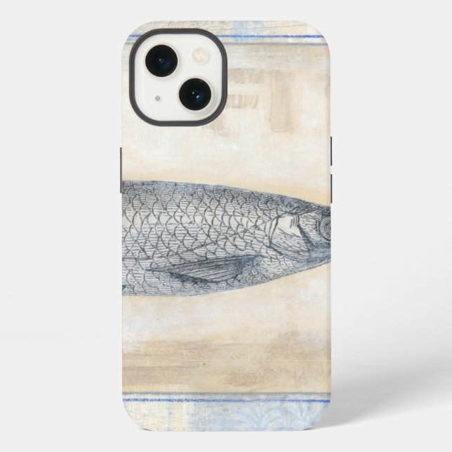 Funda Para iPhone Pez gris sobre fondo beige (Reverso )