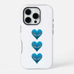 Funda Para iPhone 16 Pro Pez Grouper - Corazones Azules, dispuestos vertica