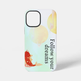 Funda Para iPhone 12 Mini Pez Koi Arte de cita de sueño – "Sigue tus sueños"