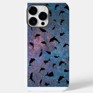 Funda Para iPhone 14 Pro Max pez tiburón ballena sombra en galaxia gradiente