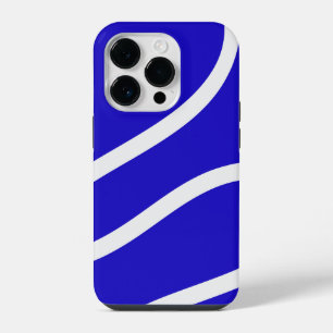 Funda Para iPhone 14 Pro Phone Case – White Lines on Blue