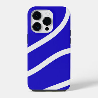 Funda Para iPhone 14 Pro Phone Case – White Lines on Blue