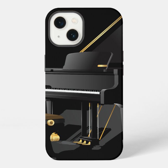 Funda Para iPhone Piano Negro (Reverso )