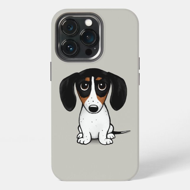 Funda Para iPhone Piebald Dachshund | Perro de cachorro (Reverso )