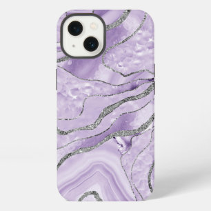 Piedra Agata Lavanda Plata Brillo Glam #1 