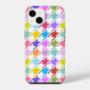Funda Para iPhone 14 Piedra de perro Multicolor+Blanco Patrón grande