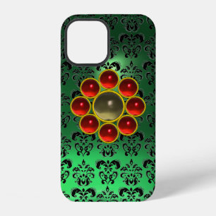 Funda Para iPhone 12 Piedra preciosa gris roja MON Jade Verde Negro Dam