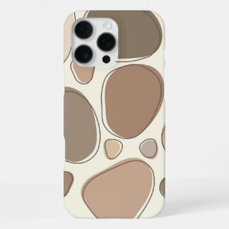 Funda Para iPhone 16 Pro Max Piedras abstractas de crema moderna y marrón