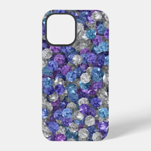 Funda Para iPhone 12 Pro Piedras preciosas sueltas azules y moradas