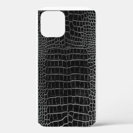 Funda Para iPhone 12 Piel de cocodrilo negro