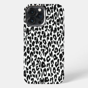 Funda Para iPhone 13 Pro Max Piel de estampado de leopardo negro