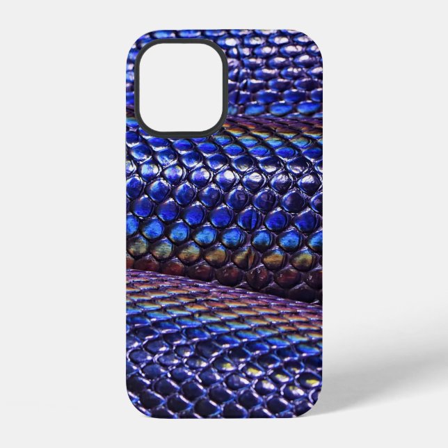 Funda Para iPhone Piel de serpiente azul y morada (Reverso )