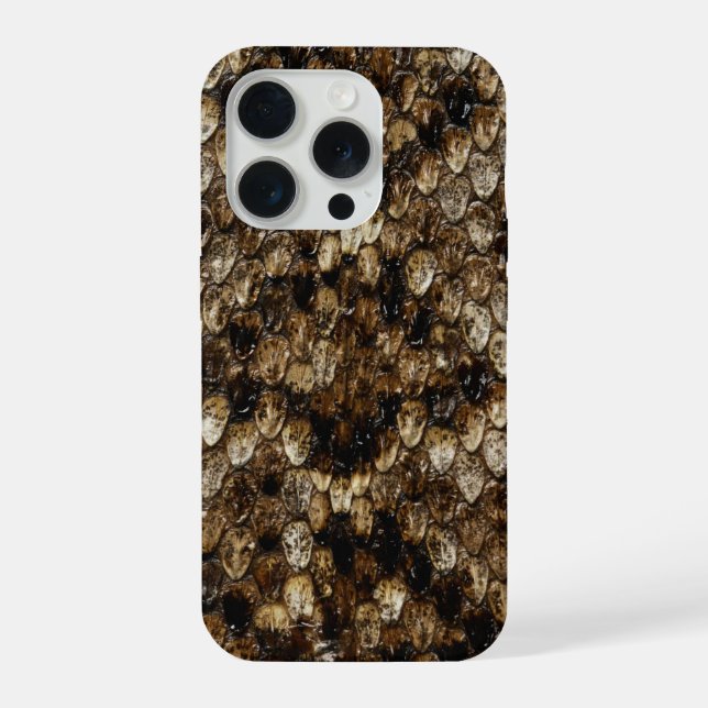 Funda Para iPhone Piel de serpiente de cascabel falsa (Reverso )