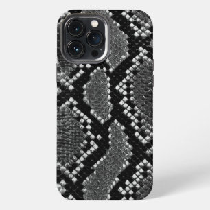 Funda Para iPhone 13 Pro Max Piel de serpiente negra y blanca