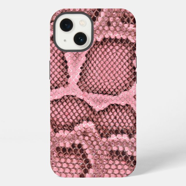 Funda Para iPhone Piel de serpiente rosa (Reverso )