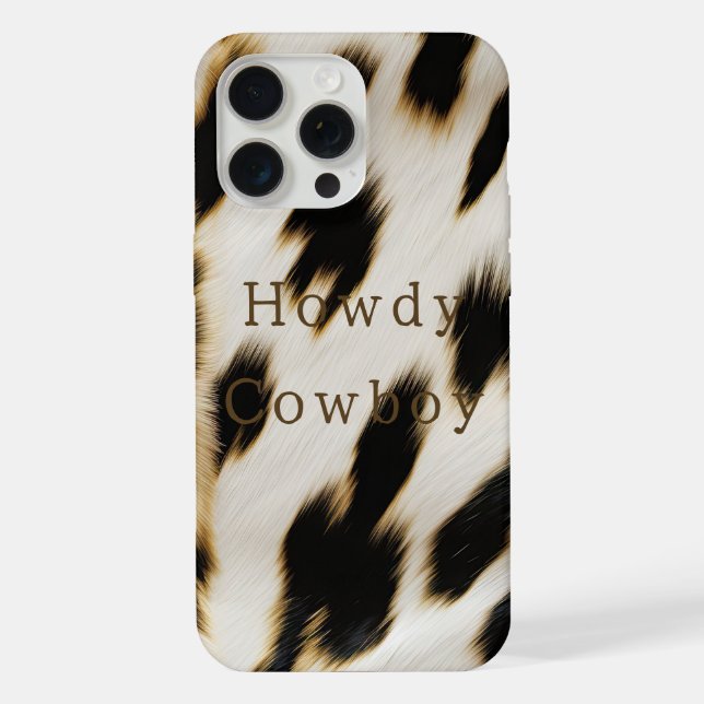 Funda Para iPhone Piel de vaca blanco negro (Reverso )