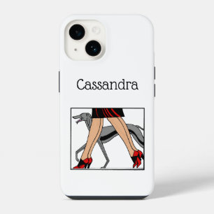 Funda Para iPhone 14 Piernas Art Deco Mujeres Galgo Whippet Perro R