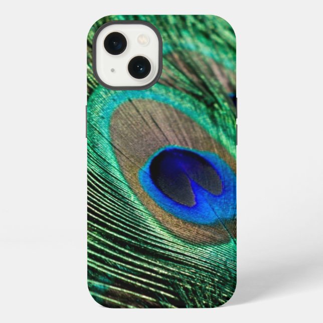 Funda Para iPhone Pieza de pavo real (Reverso )