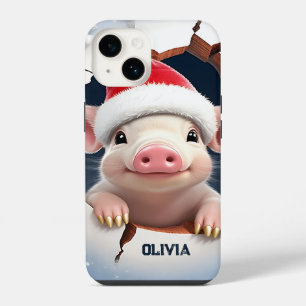 Funda Para iPhone 14 Piglet de Navidad en 3D