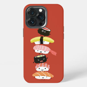 Funda Para iPhone 13 Pro Pila de sushi - Torre de Kawaii con personajes de 