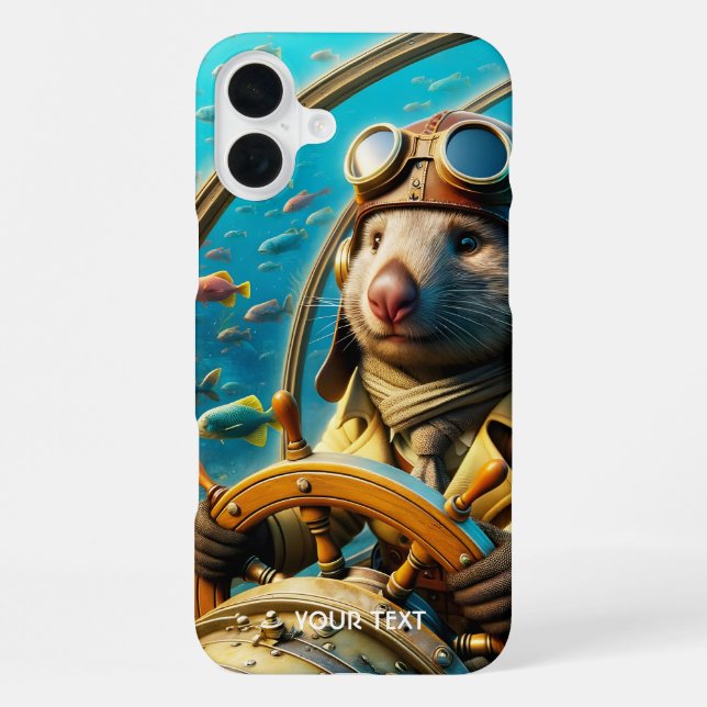 Funda Para iPhone Piloto de wombat lindo de fantasía bajo el agua (Reverso )